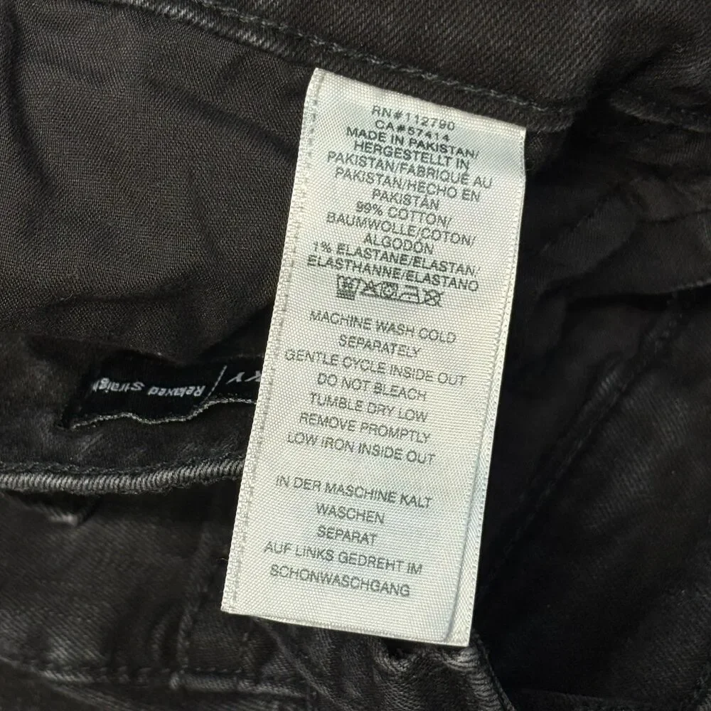 True Religion Men Ricky Relaxed Straight Jeans Size 33x32 Black Denim C124 -5